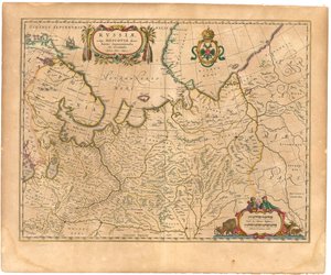 Karte von Russland aus: Theatrum Orbis Terrarum von Willem Janszoon Blaeu