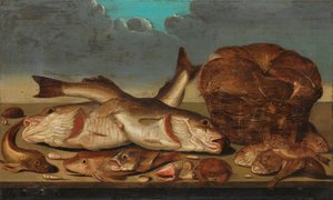Stillleben mit Fisch von Willem Ormea