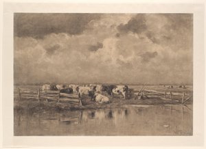 Melkbocht an der Schie von Willem Roelofs (I) (signed by artist)