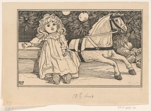 Puppe und Spielzeugpferd unter einem Weihnachtsbaum von Ludwig Willem Reymert Wenckebach