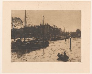 Ansicht des Leuvehaven in Rotterdam von Willem Witsen (signed by artist)