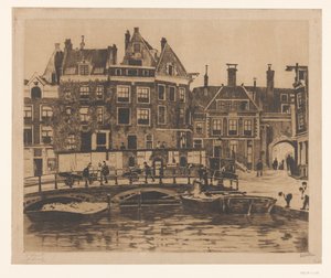 Ansicht des Beurspleintje in Amsterdam von Willem Witsen (signed by artist)