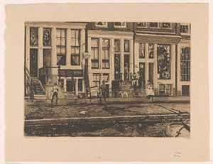 Ansicht von Häusern an der Oude Waal in Amsterdam