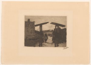 Zugbrücke bei der Zandhoek in Amsterdam von Willem Witsen (signed by artist)