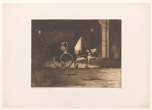 Kutsche unter der Waterloo Bridge in London von Willem Witsen (signed by artist)
