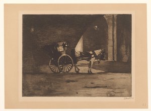 Kutsche unter der Waterloo Bridge in London von Willem Witsen (signed by artist)