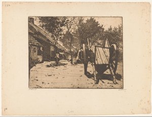 Wagen auf einem Bauernhof in Brabant von Willem Witsen (signed by artist)