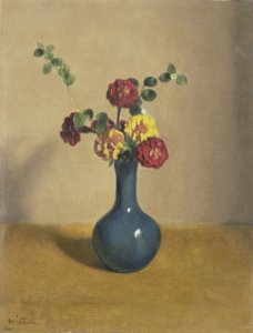 Ringelblumen in einer blauen Vase von Willem Arnoldus Witsen