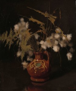 Flauschige Blumen in einem Krug