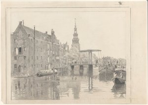 Stadtansicht mit dem Montelbaanstoren von Willem Arnoldus Witsen