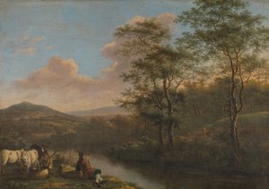 Italienische Landschaft mit ruhendem Hirten