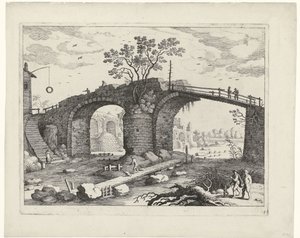 Brücke über einen Fluss von Willem van Nieulandt (II)