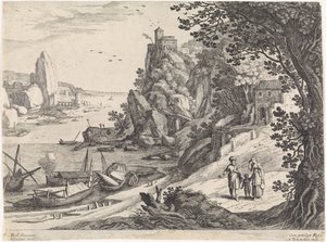 Landschaft mit der Vertreibung von Hagar und Ismael
Italienische Landschaften (Serientitel) von Willem van Nieulandt (II)