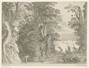 Landschaft mit bewaffnetem Überfall von Willem van Nieulandt (II)