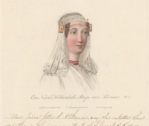 Kopfbedeckung eines Mädchens aus Alkmaar, 1816 von Willem van Senus