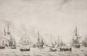Die Schlacht bei den Downs gegen die spanische Armada, 21. Oktober 1639
