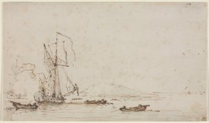 Yacht empfängt Salut von Willem van de Velde