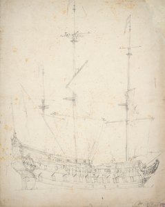 Porträt eines niederländischen Zweideckers, ca. 1655