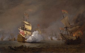 Seeschlacht der Englisch-Niederländischen Kriege von Willem van de Velde the Younger