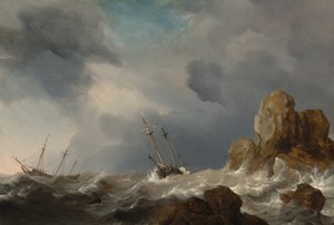 Schiffe in einem Sturm von Willem van de Velde the Younger