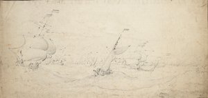 Eine niederländische Nachhutstaffel bei schwerer See, ca. 1672 von Willem van de the Elder Velde