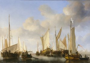 Eine niederländische Yacht salutiert