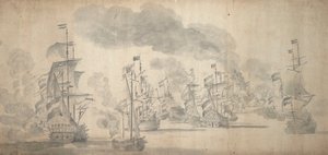 Die Schlacht von Solebay, 28. Mai - 7. Juni 1672 von Willem van de the Elder Velde