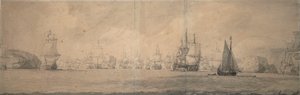 Die niederländischen Ostindienfahrer segeln in Richtung Bok op Raa (Bjaelkero), 25. August-4. September 1665 von Willem van de the Elder Velde