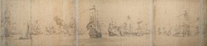 Die niederländische Flotte vor der Küste Hollands im November 1664 von Willem van de the Elder Velde