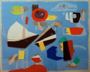 Der Fächer auf Blau