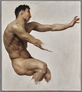 Studie eines Satyrs für Nymphen und Satyr, ca. 1873 von William Adolphe Bouguereau