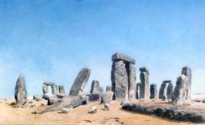 Schafe weiden bei Stonehenge