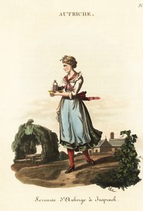 Österreichische Kellnerin in einem Gasthaus in Innsbruck, Tirol