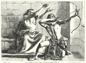 König Joasch schießt den Pfeil der Erlösung (Stich) von William (after) Dyce