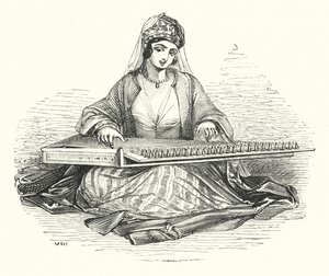 Dame spielt auf dem Kanoon
