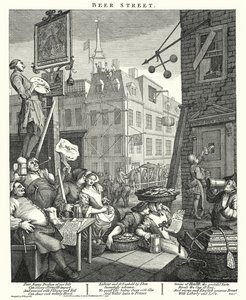 Bierstraße (Stich) von William (after) Hogarth