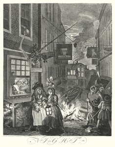 Nacht (Stich) von William (after) Hogarth