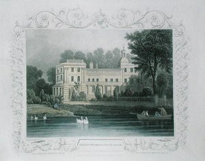 Der Sitz des Marquis von Ailsa am Fluss Thames in Twickenham, graviert von W. Taylor, ca. 1840