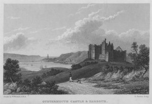 Oystermouth Castle und Hafen von William (after) Westall