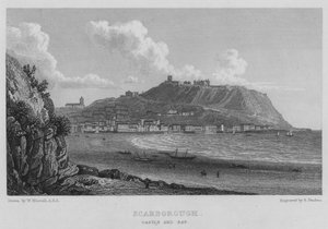 Scarborough, Schloss und Bucht von William (after) Westall