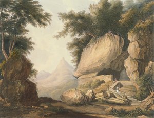 Die Einsiedelei bei Kurrungalle in Ceylon, nach einer Zeichnung von Captain Charles Auber, graviert von R.G. Reeve, veröffentlicht von Smith, Elder and Company von William (after) Westall