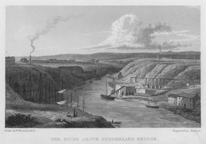 Der Fluss oberhalb der Sunderland-Brücke (Stich)