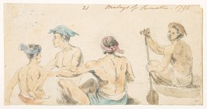 Malaysier von Sumatra. 1794. aus einem Album mit 372 Zeichnungen von Landschaften, Küstenlinien, Kostümen und Alltagsleben, erstellt während der Botschaft von Lord Macartney an den Kaiser von China, zwischen 1792 und 1794
