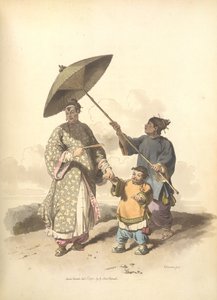 Eine chinesische Dame und ihr Sohn
