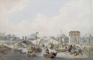 Boote auf dem Fluss bei Suchow, China
