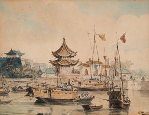 Chinesische Szene (Tempel und Shinsan)
