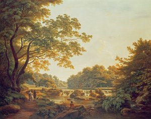 Figuren an einem Wehr am Fluss Clodiagh im Charleville Forest, County Offaly, 1801