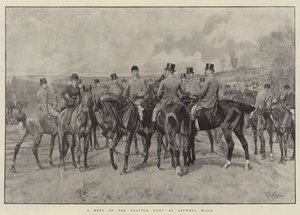 Ein Treffen der Grafton-Jagd bei Astwell Mills von William Barnes Wollen