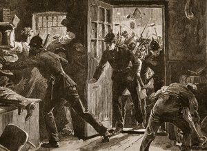 Kampf bei Ennis zwischen National League und Polizei, 1886, Illustration aus 