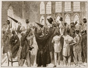 Treffen der Jingoes in der Guildhall, London, 1878, Illustration aus 
